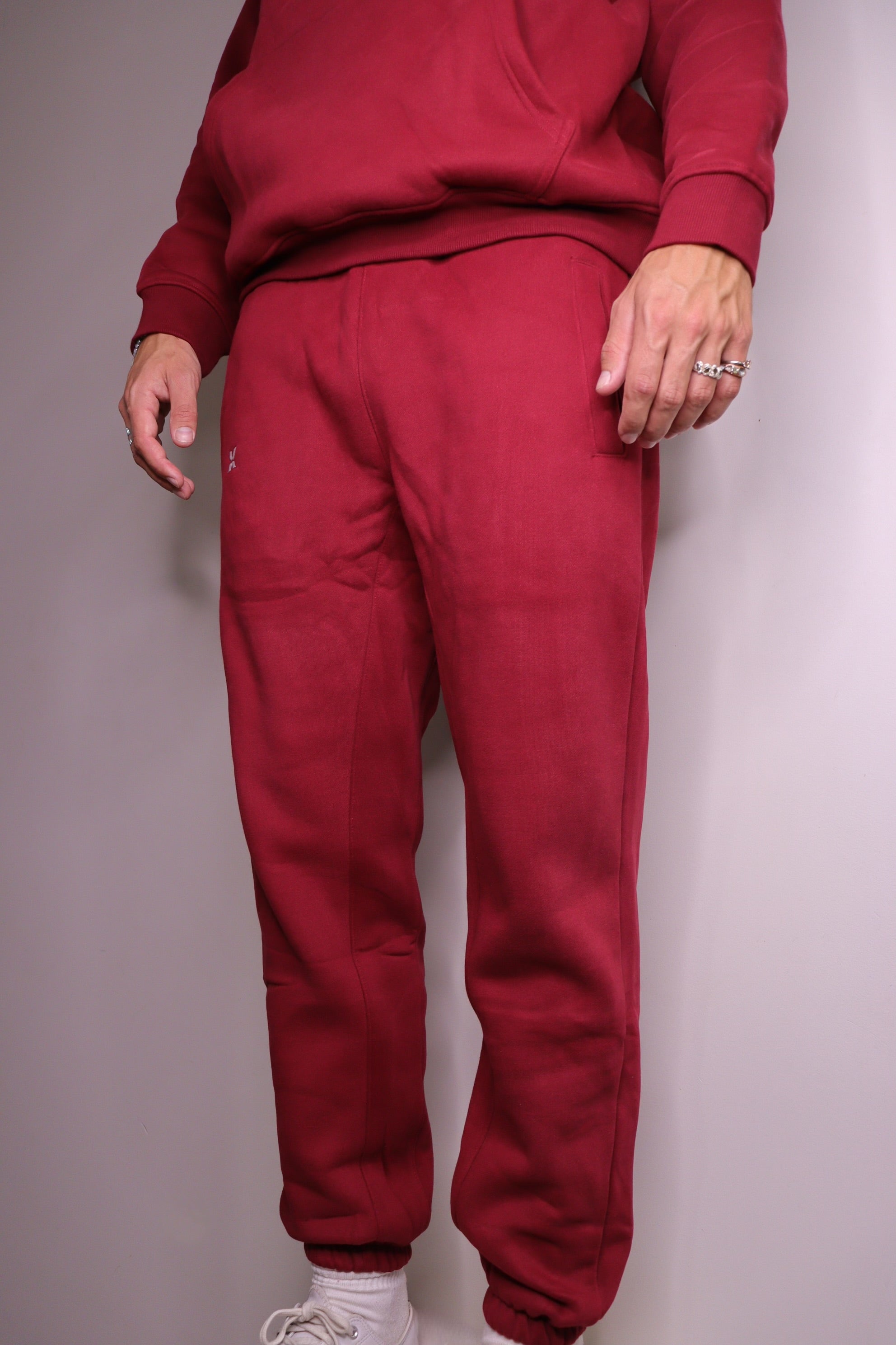 Fashion burgundy sweat pants